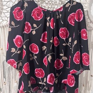 Floral Black and Pink Women's Top from Kate Spade